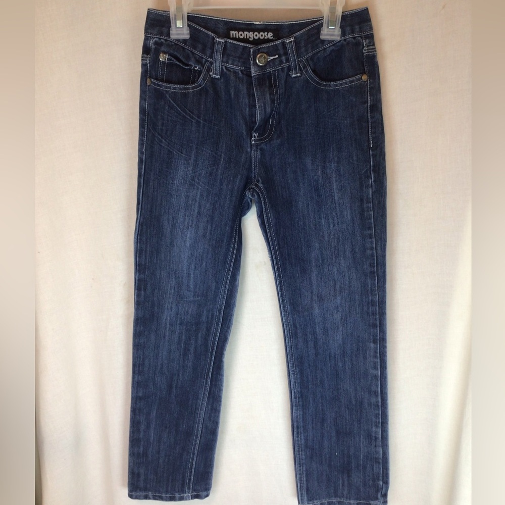 Mongoose Straight Leg Embroidered Blue Denim Jeans Womens Size 10 EUC
